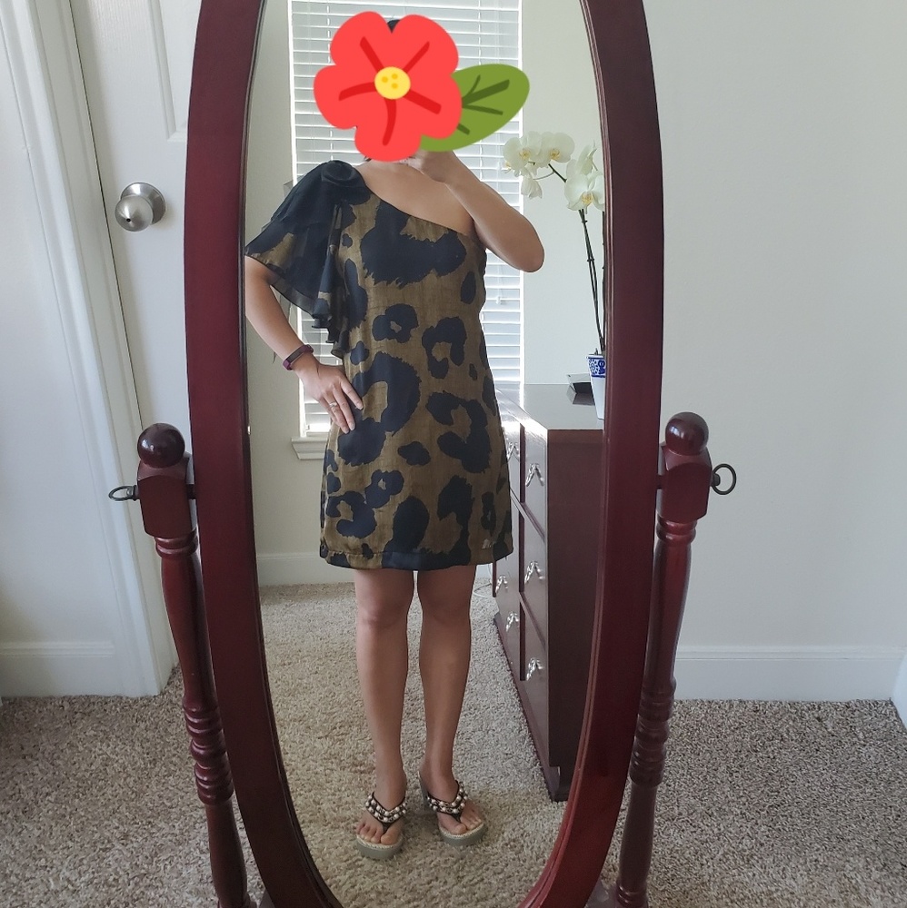 GUC Fifth Culture one shoulder leopard print dress